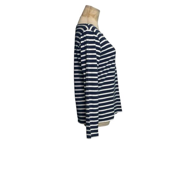 Saint James L'Afeur blue white striped long sleeves top size 4 - Picture 12 of 13